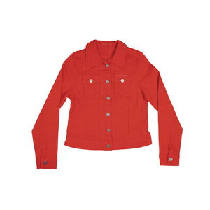 Chamarra De Mezclilla Mujer Rojo Indicum Rosso Slim Fit